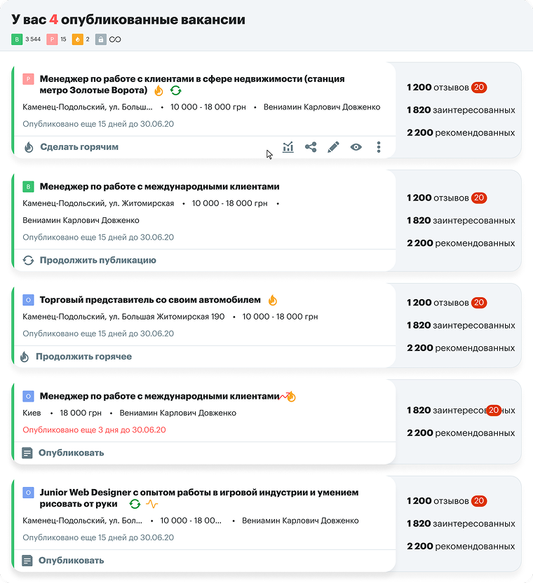 Бесплатная вакансия ежемесячно